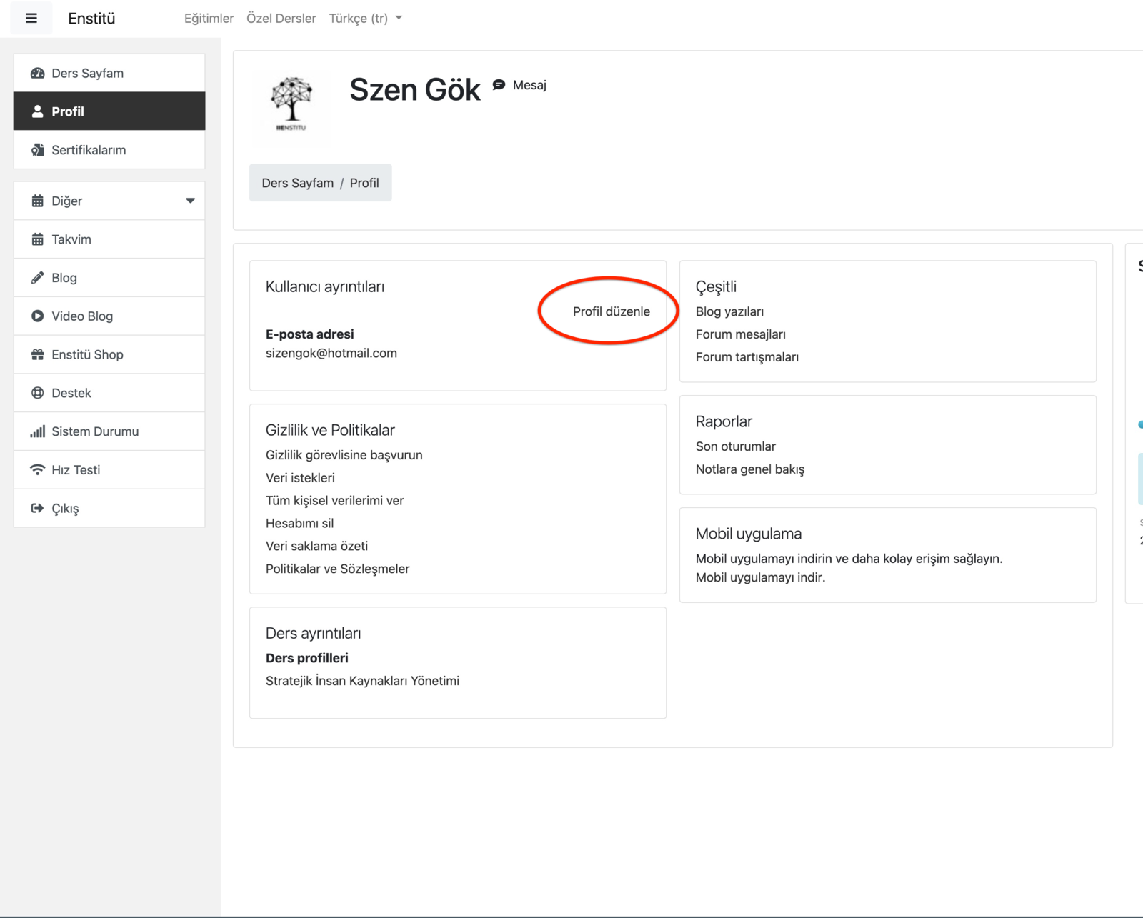 Profili Düzenle